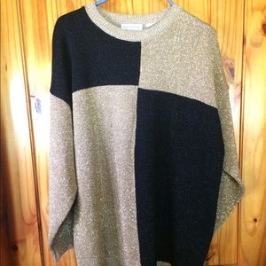 80’s Shenanigans Gold/Black Block Sweater